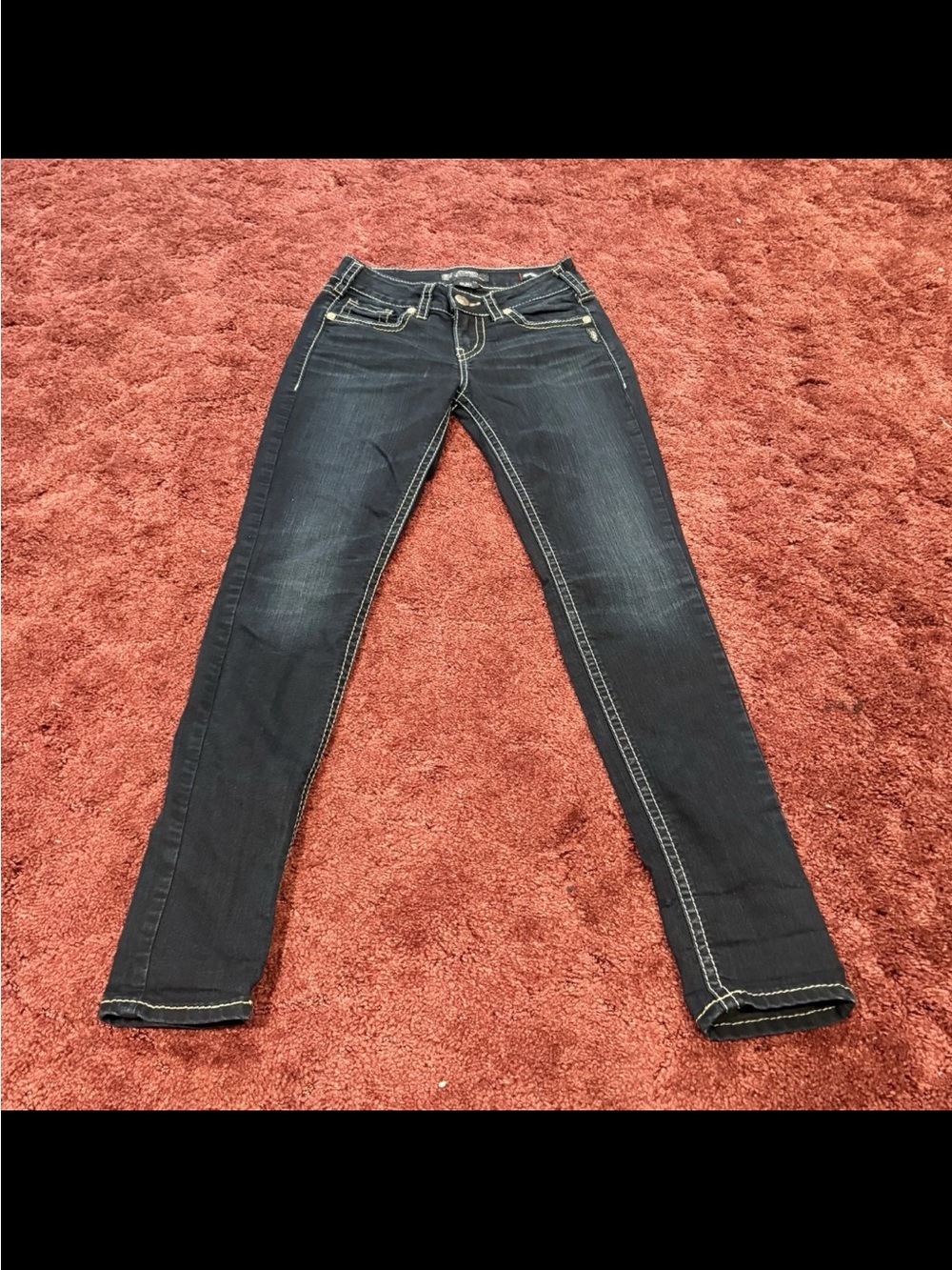 Silver Jeans Dark Blue Skinny Jeans with Contrast Stitching